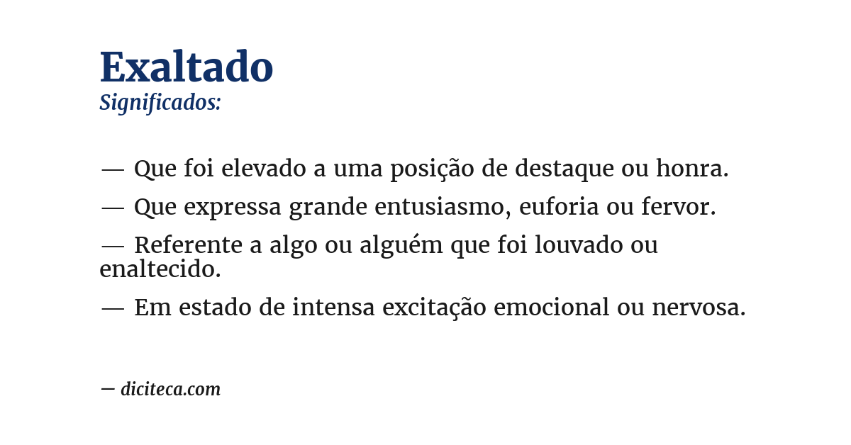 Significado de exaltado