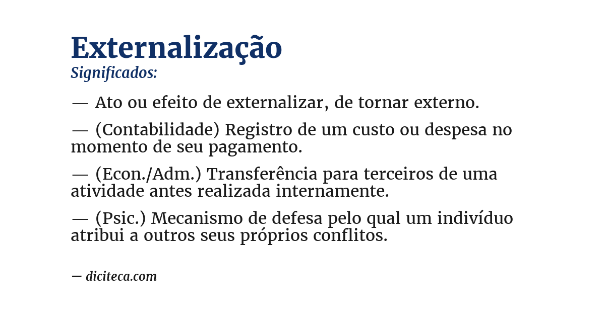 Significado de externalização