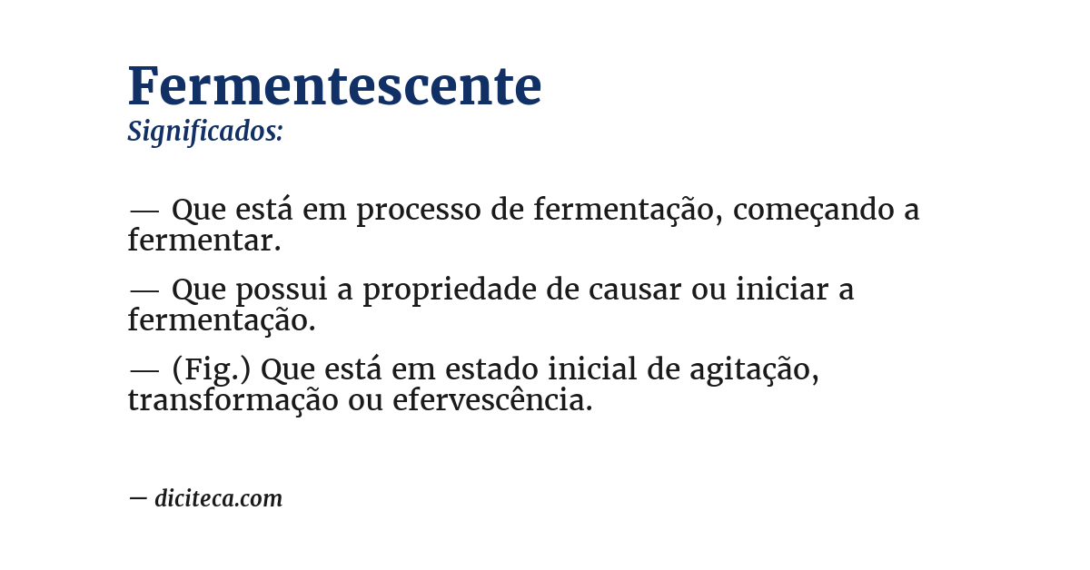 Significado de fermentescente