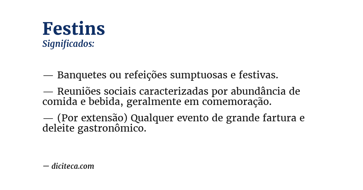 Significado de festins