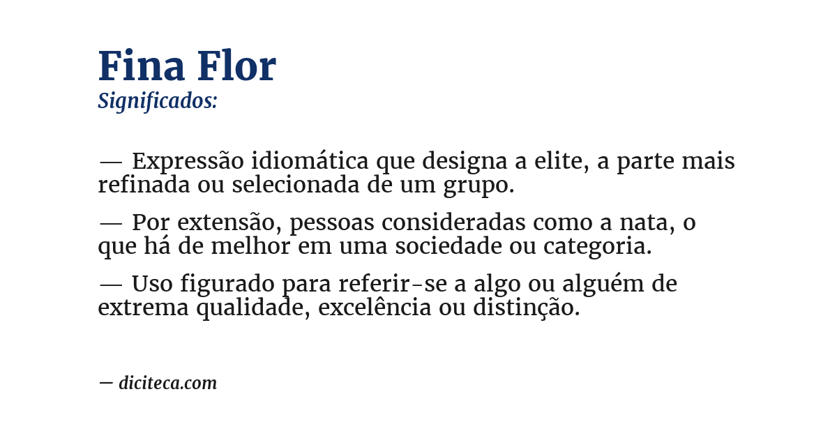 Significado de fina flor
