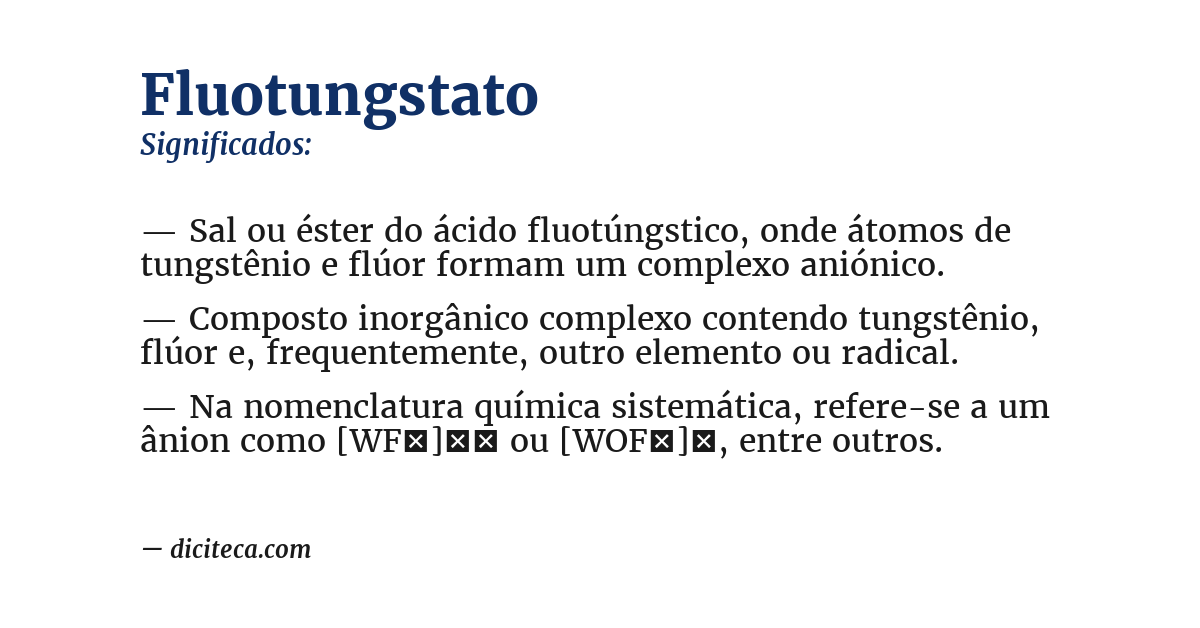 Significado de fluotungstato