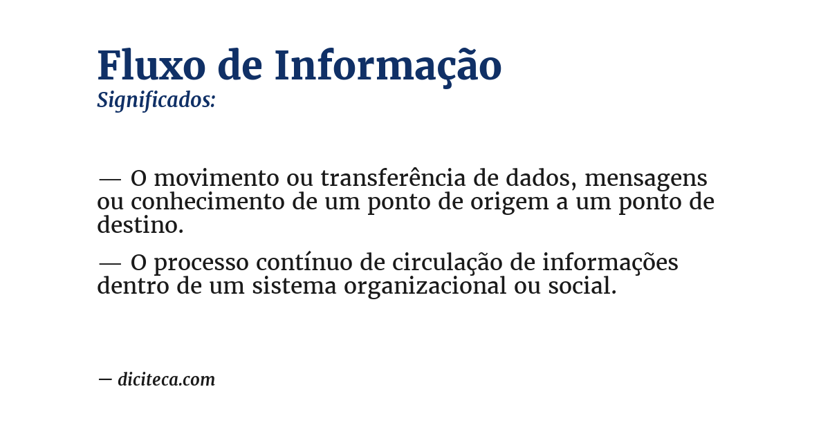 Significado de fluxo de informação