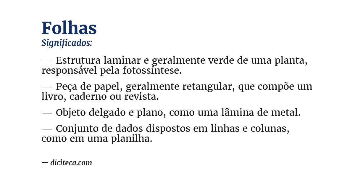 Significado de folhas