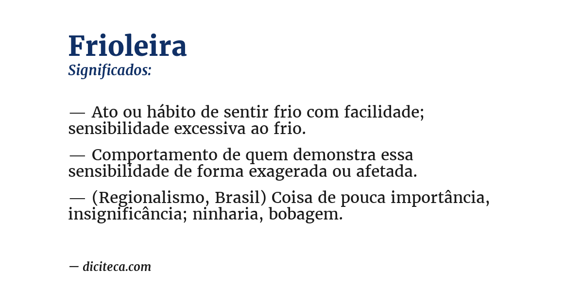 Significado de frioleira