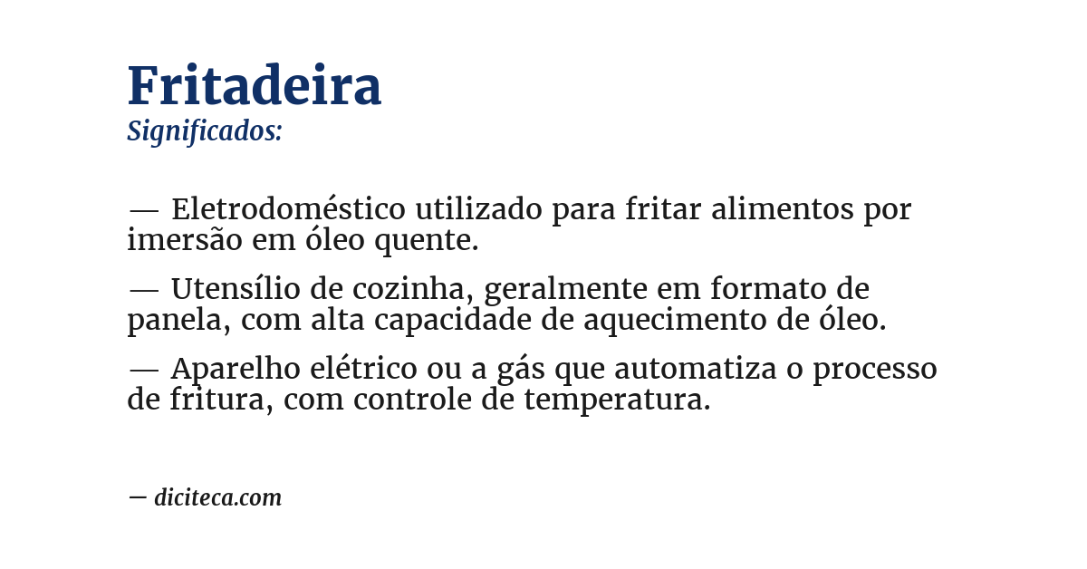 Significado de fritadeira