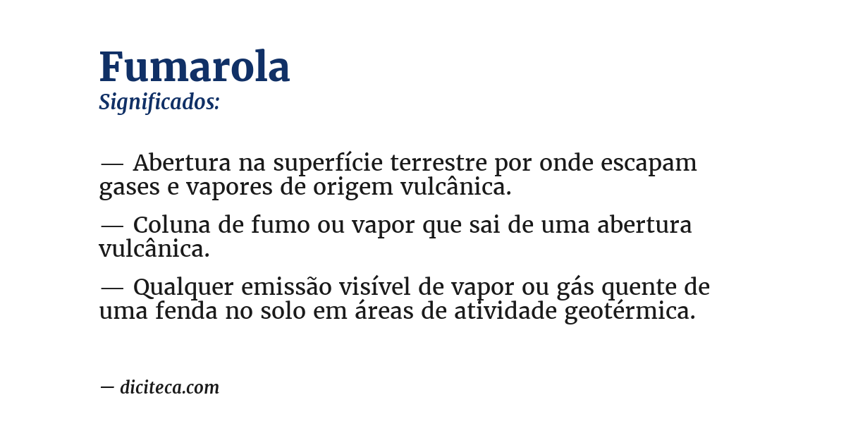 Significado de fumarola