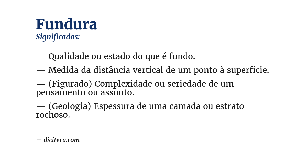 Significado de fundura