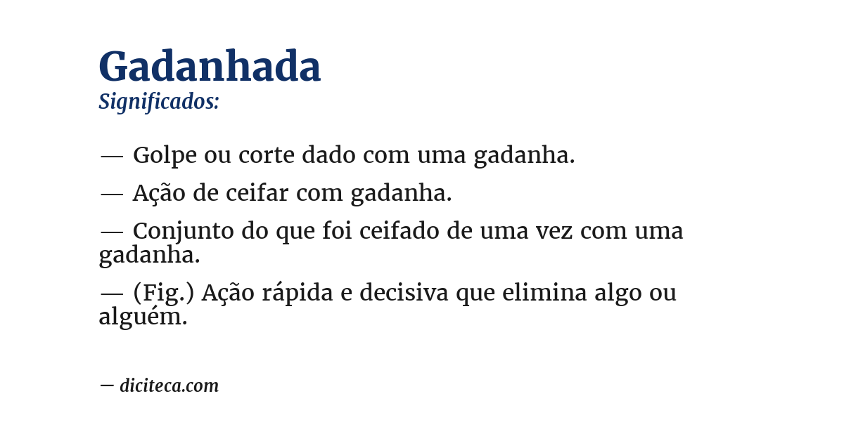 Significado de gadanhada