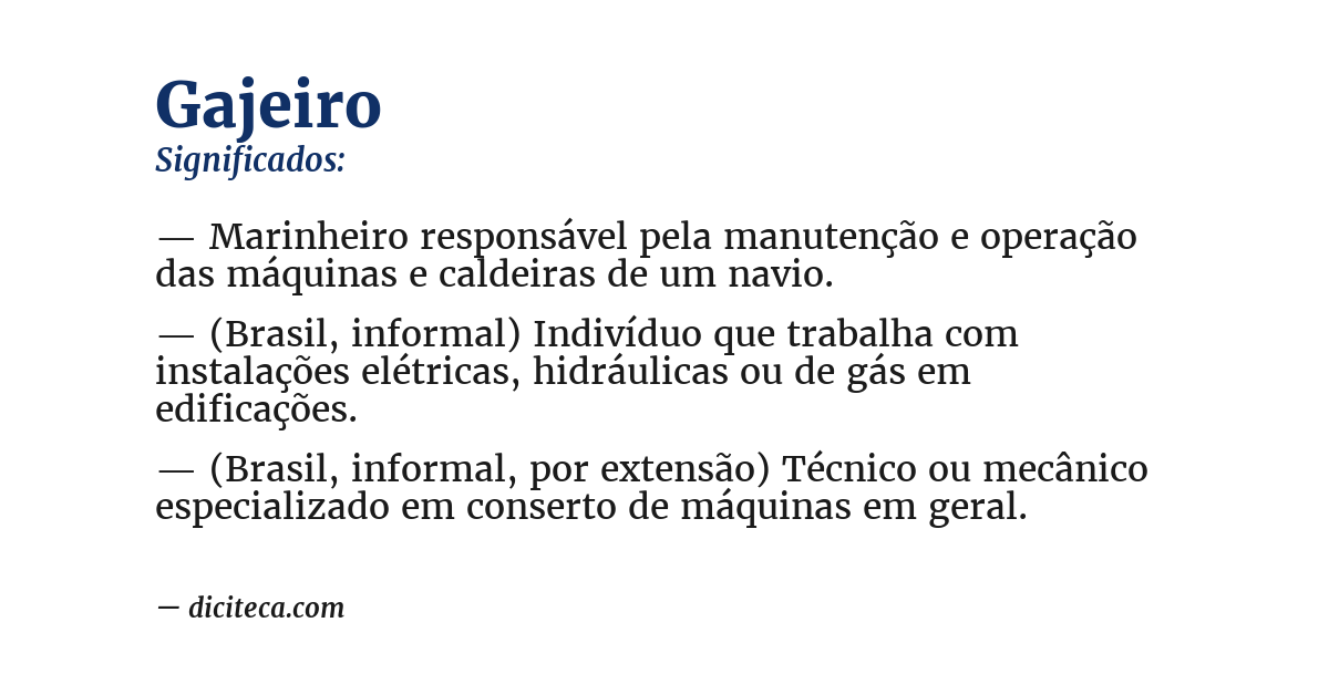 Significado de gajeiro