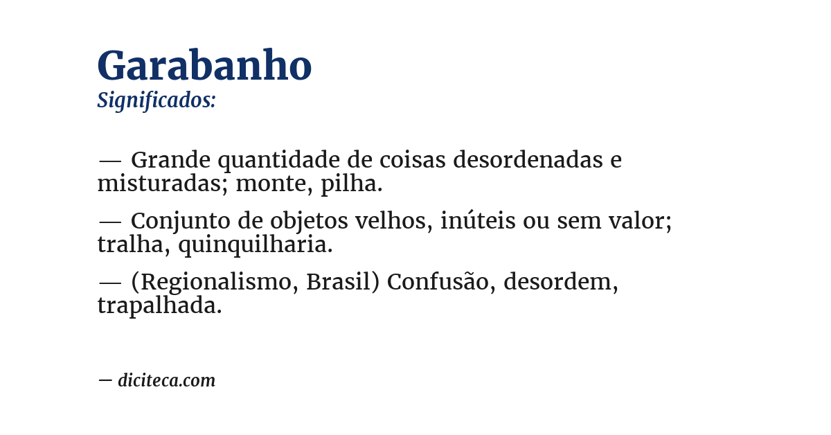 Significado de garabanho