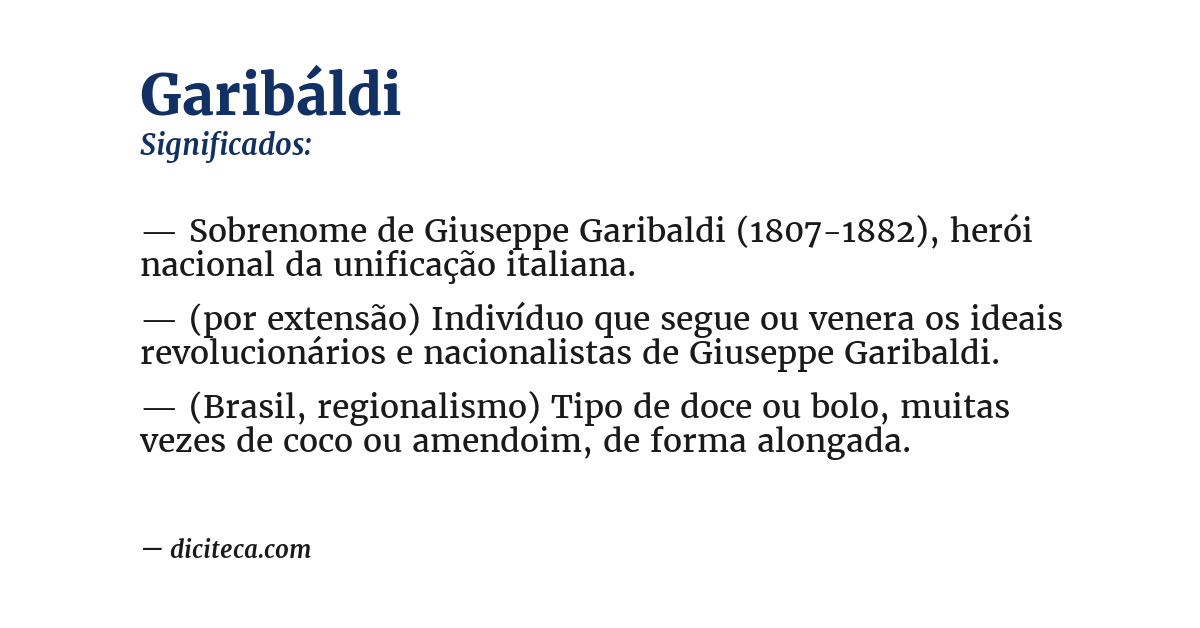 Significado de garibáldi