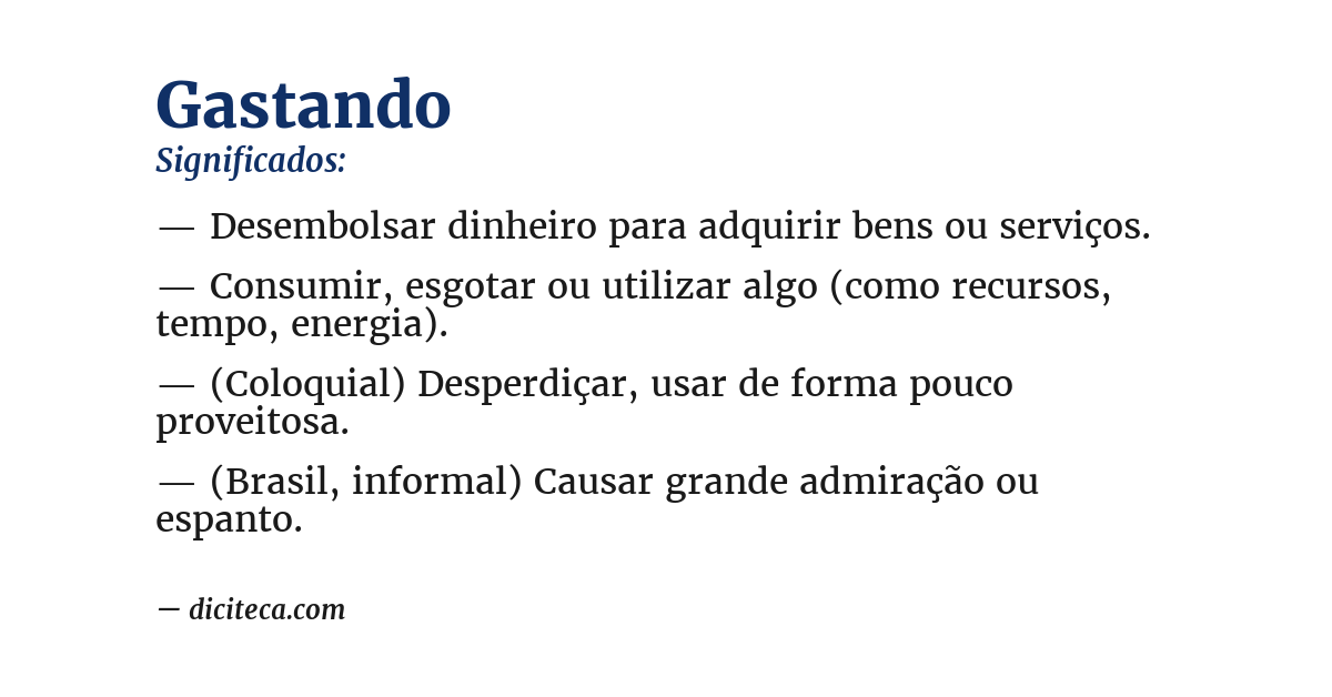 Significado de gastando