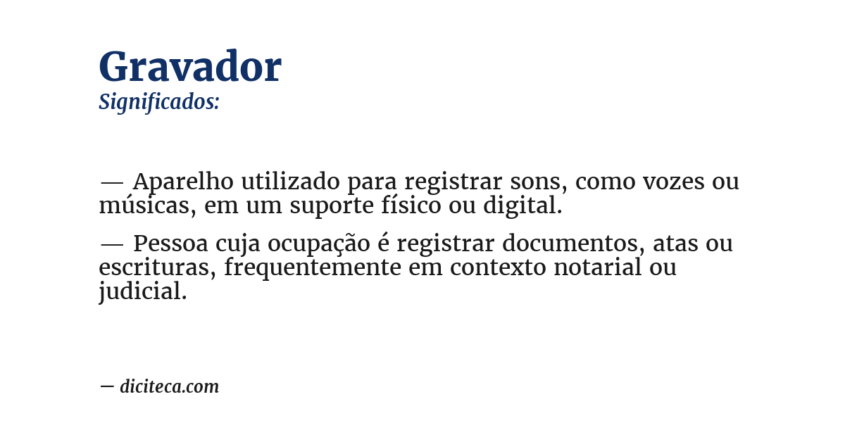Significado de gravador