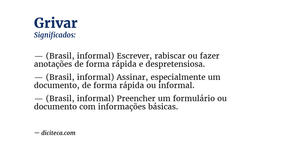 Significado de grivar