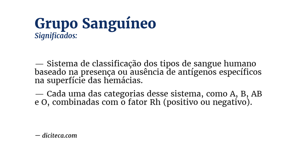 Significado de grupo sanguíneo