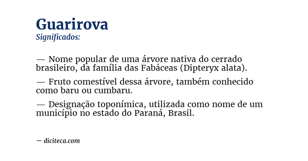 Significado de guarirova