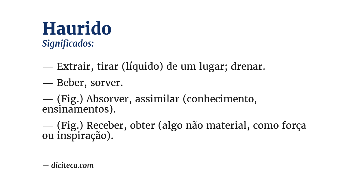 Significado de haurido
