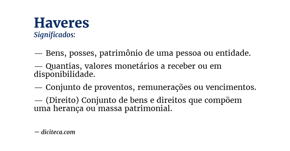 Significado de haveres