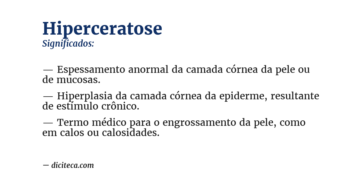 Significado de hiperceratose