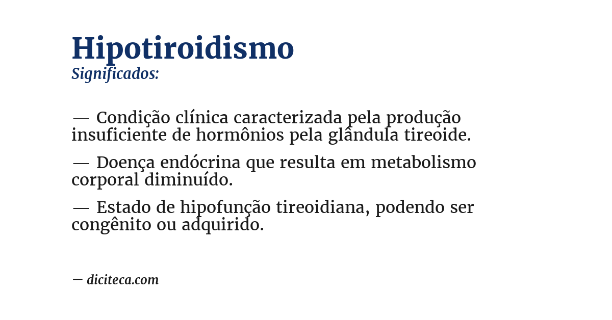 Significado de hipotiroidismo