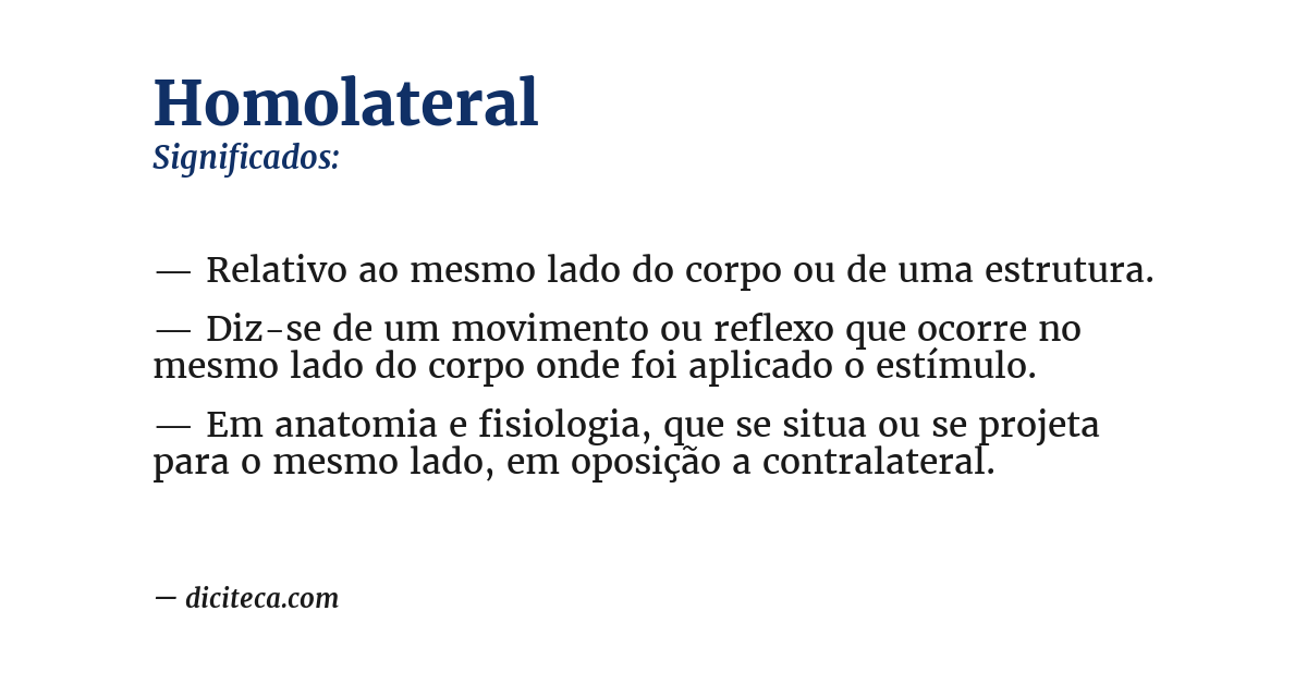 Significado de homolateral