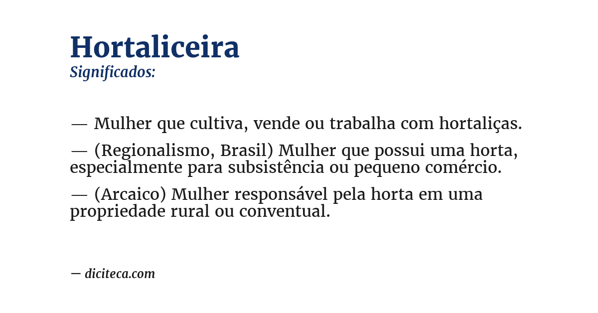 Significado de hortaliceira