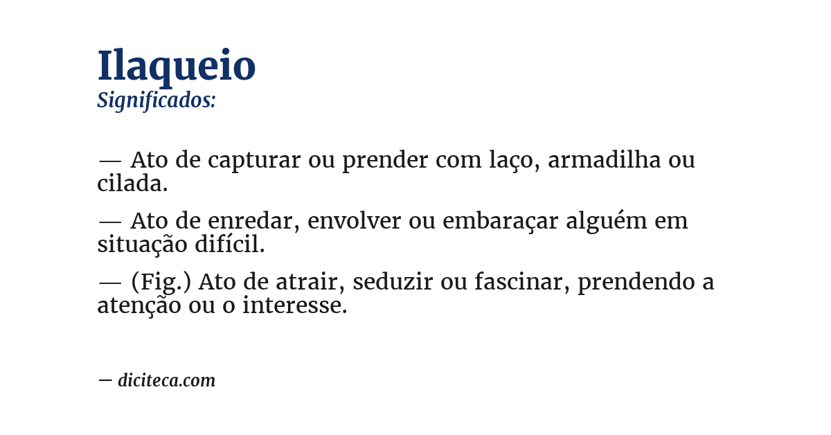 Significado de ilaqueio