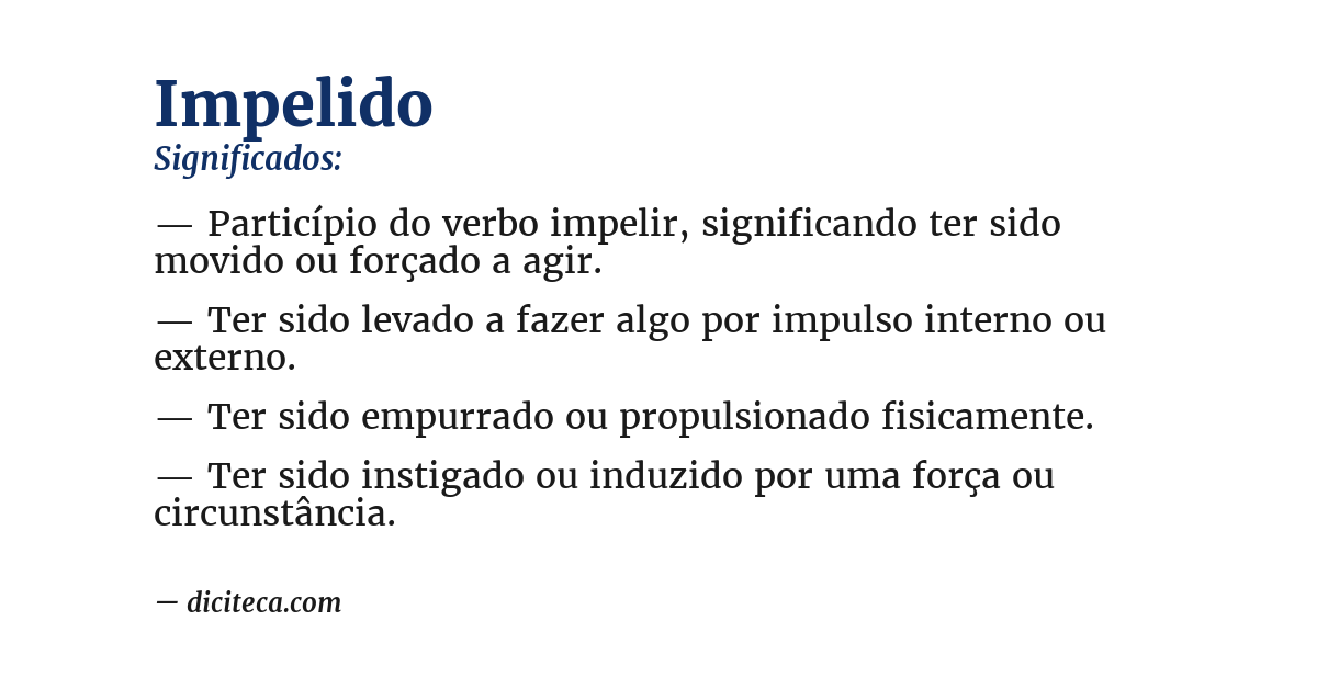 Significado de impelido