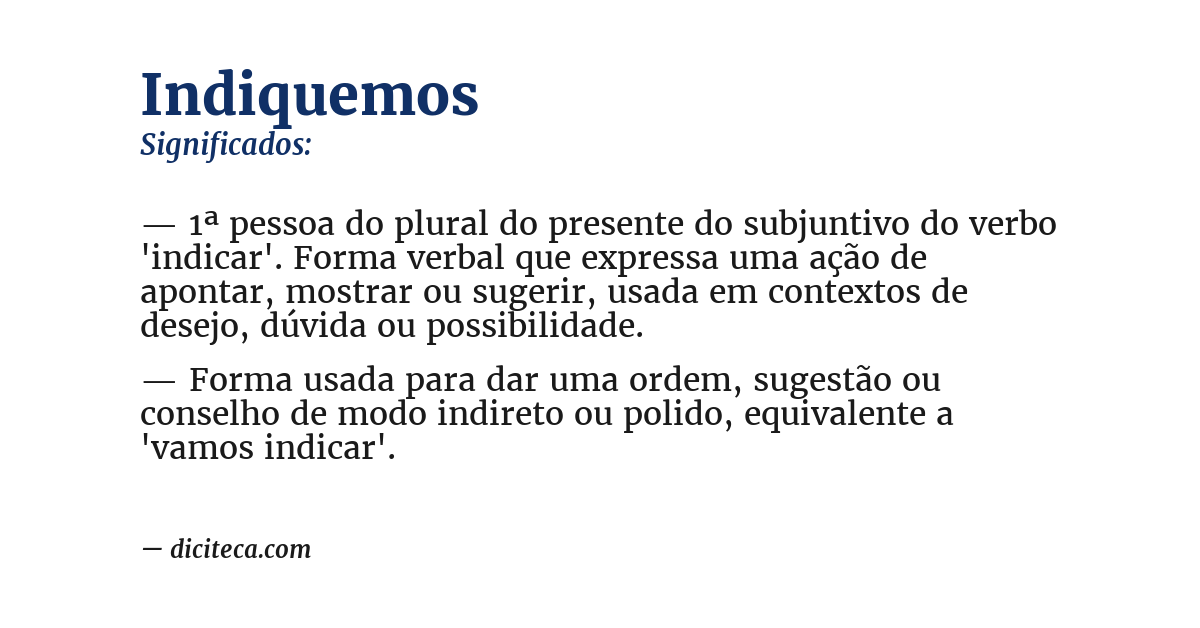 Significado de indiquemos