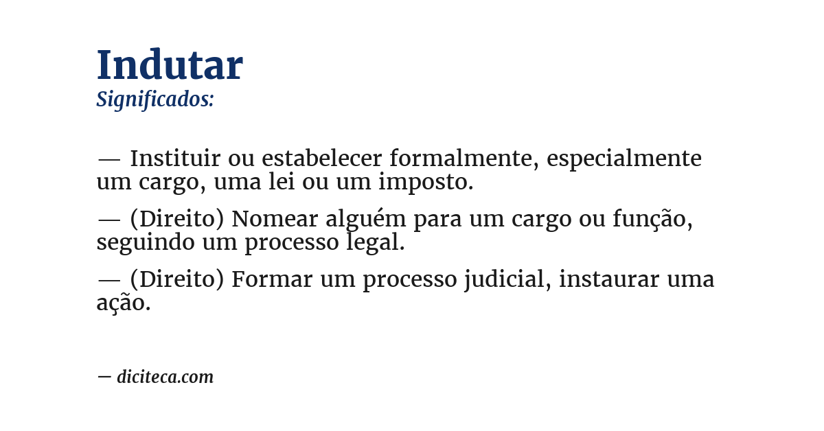 Significado de indutar