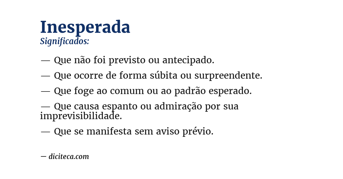 Significado de inesperada