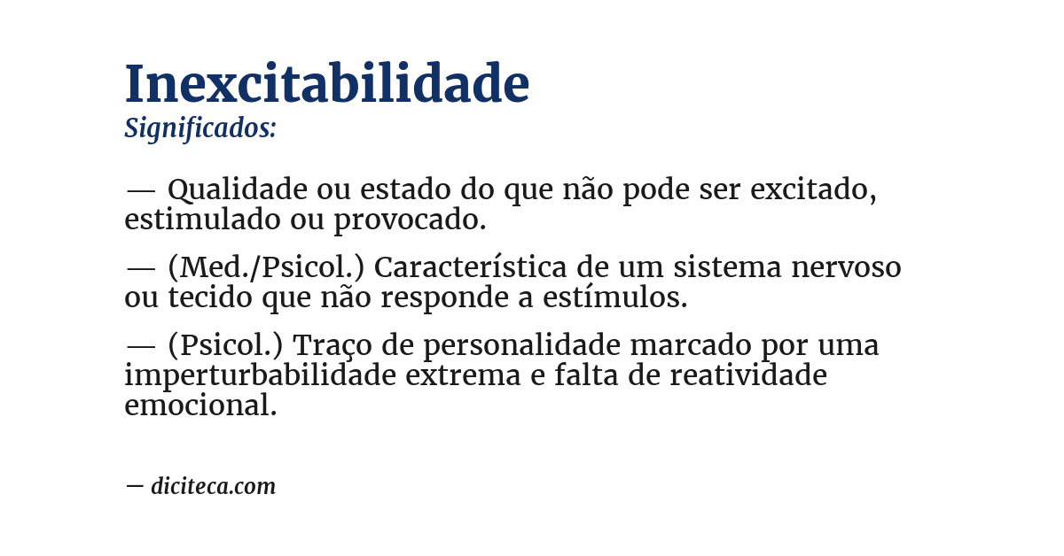 Significado de inexcitabilidade