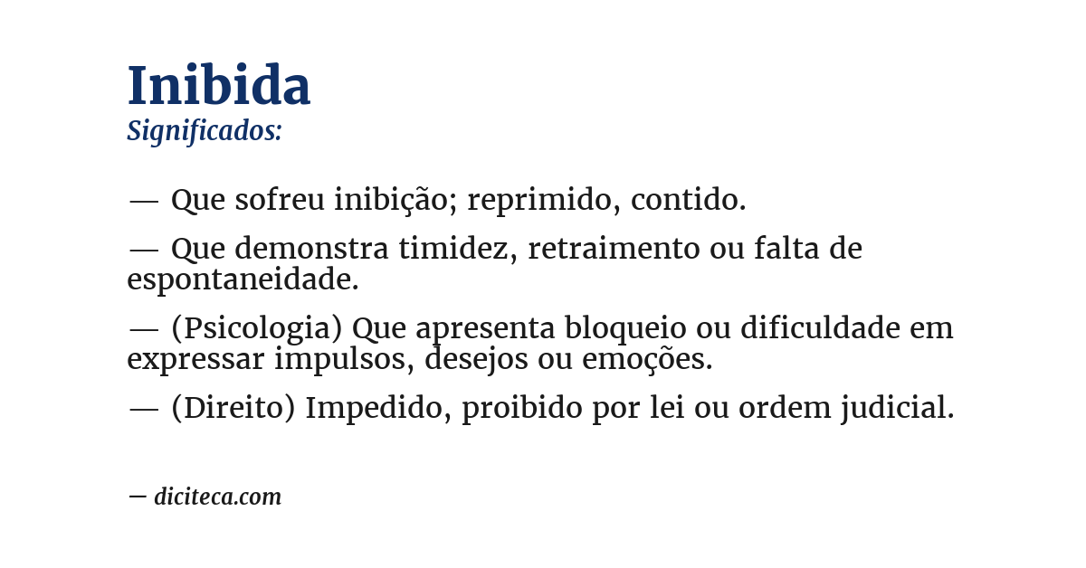 Significado de inibida
