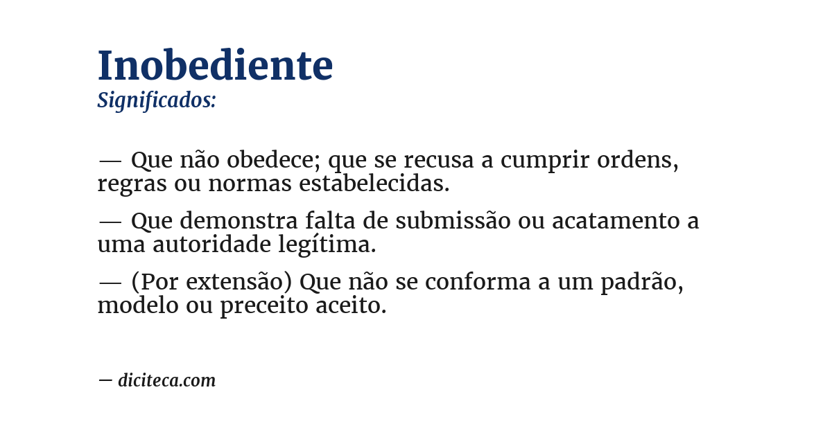Significado de inobediente
