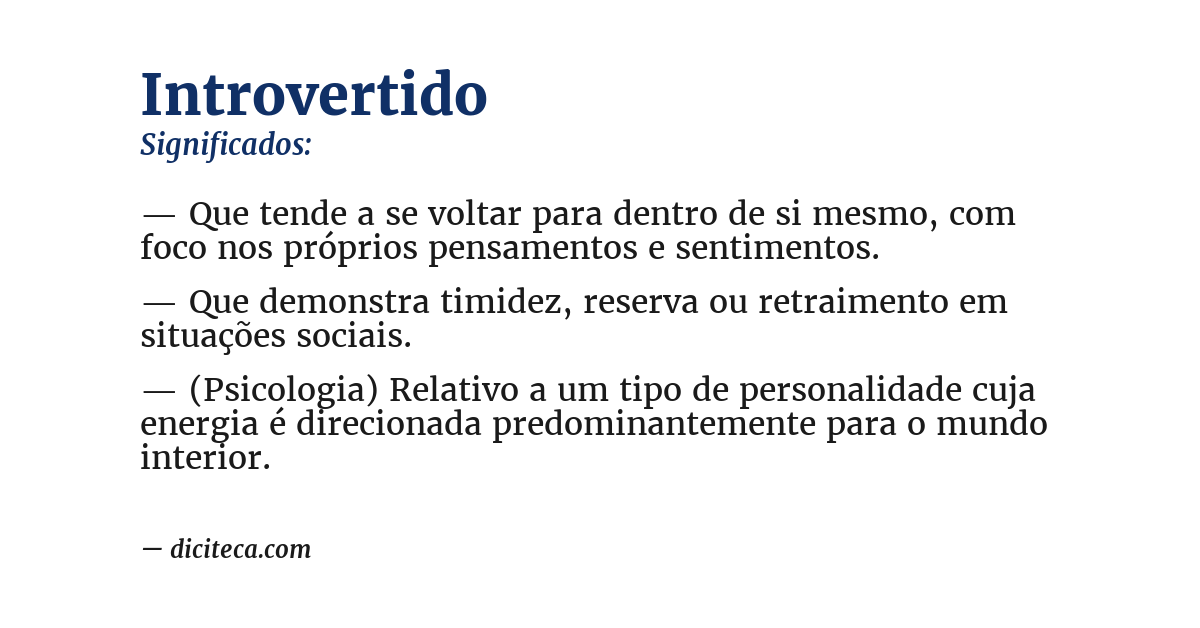 Significado de introvertido