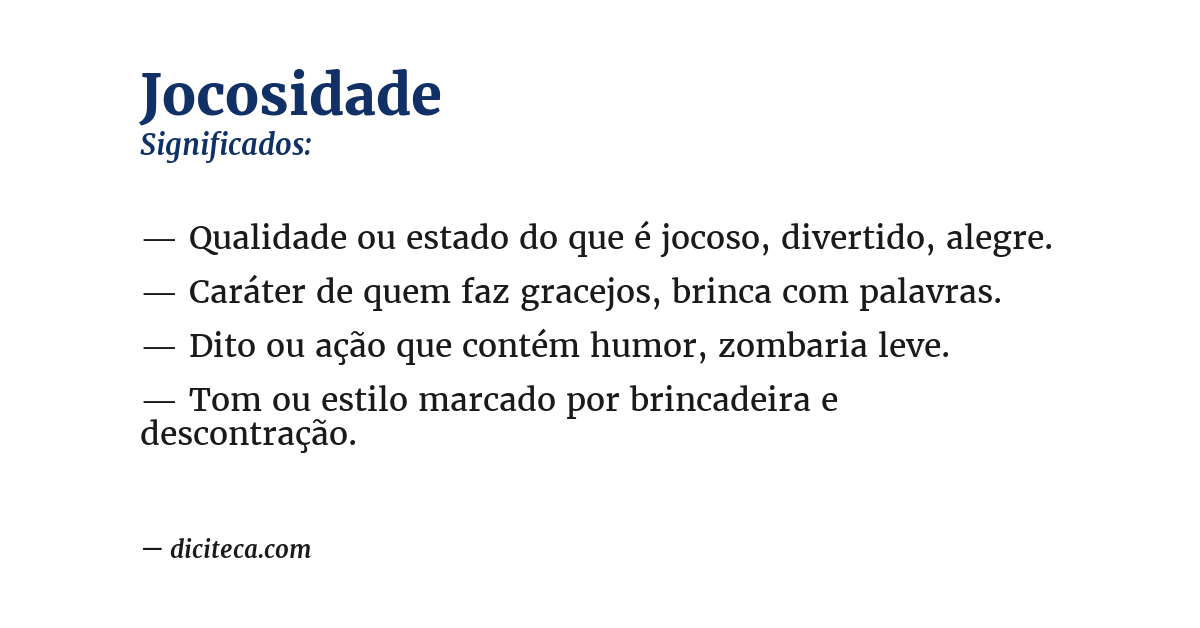 Significado de jocosidade