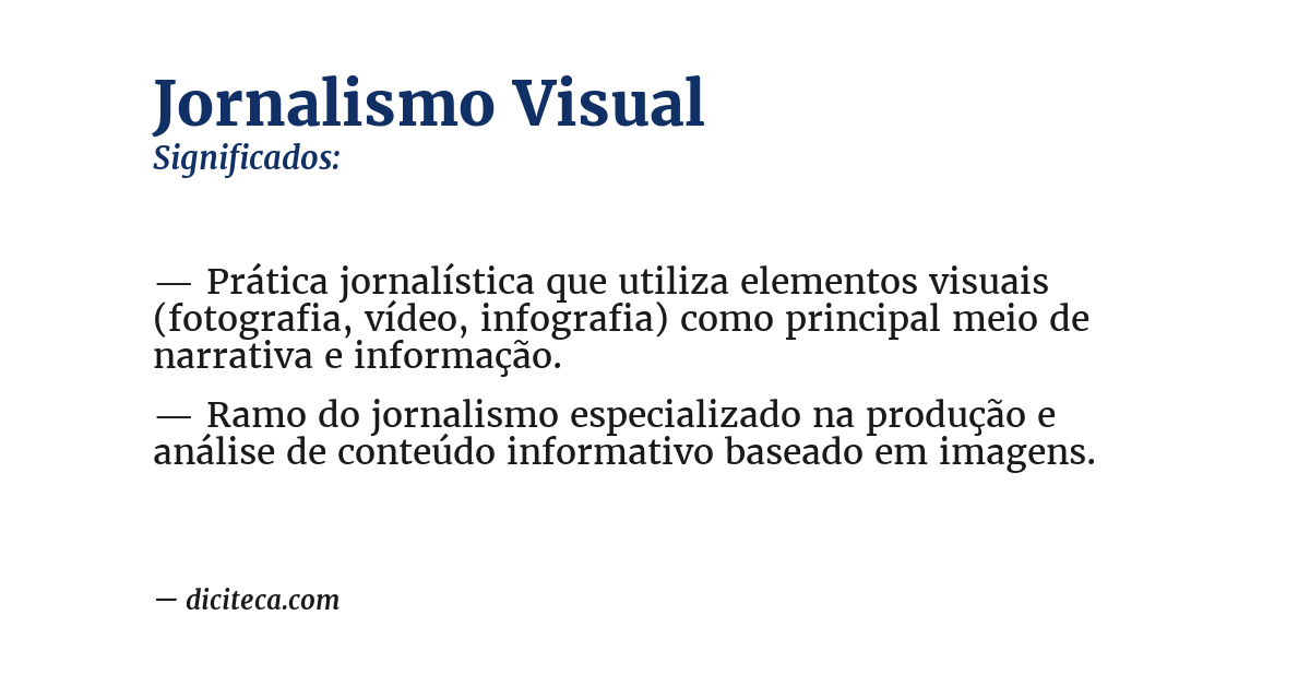 Significado de jornalismo visual