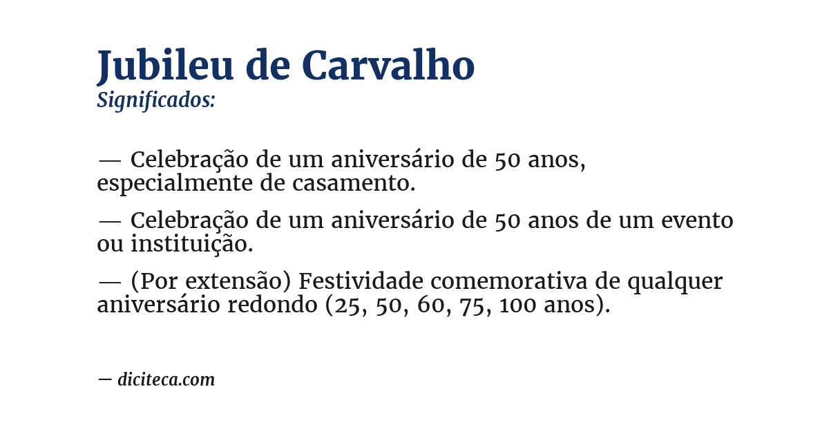 Significado de jubileu de carvalho