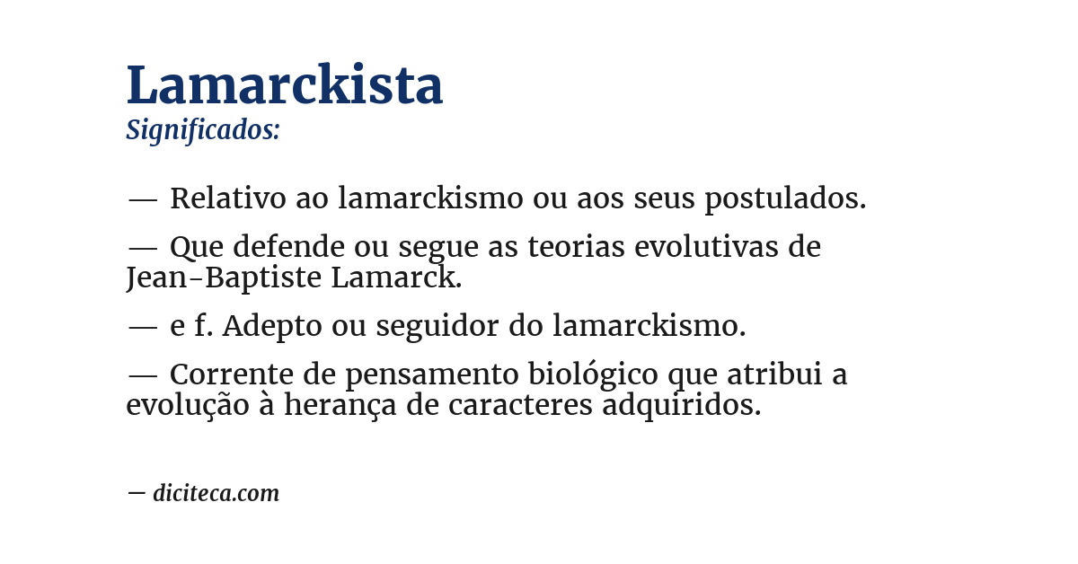 Significado de lamarckista
