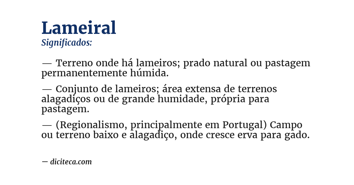 Significado de lameiral