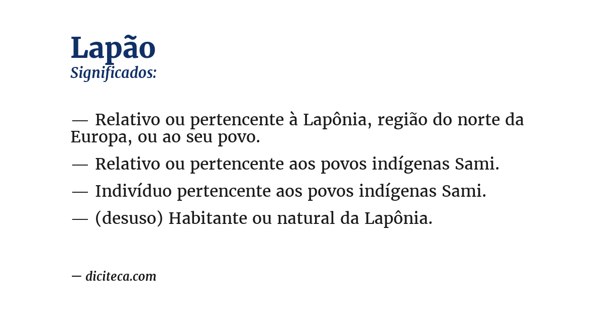 Significado de lapão