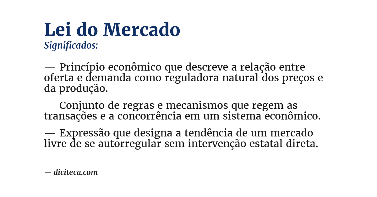 Significado de lei do mercado