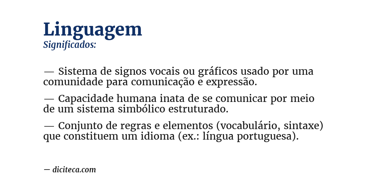 Significado de linguagem