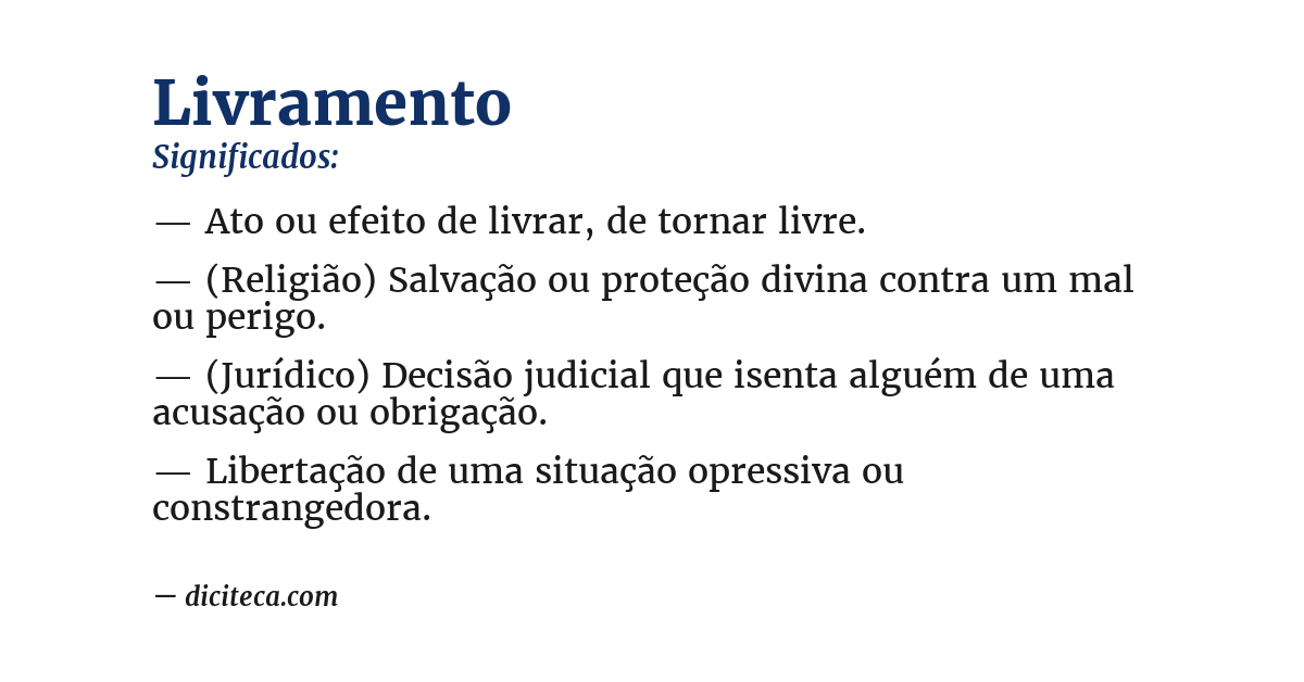 Significado de livramento