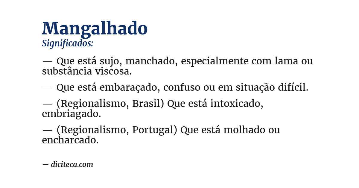 Significado de mangalhado