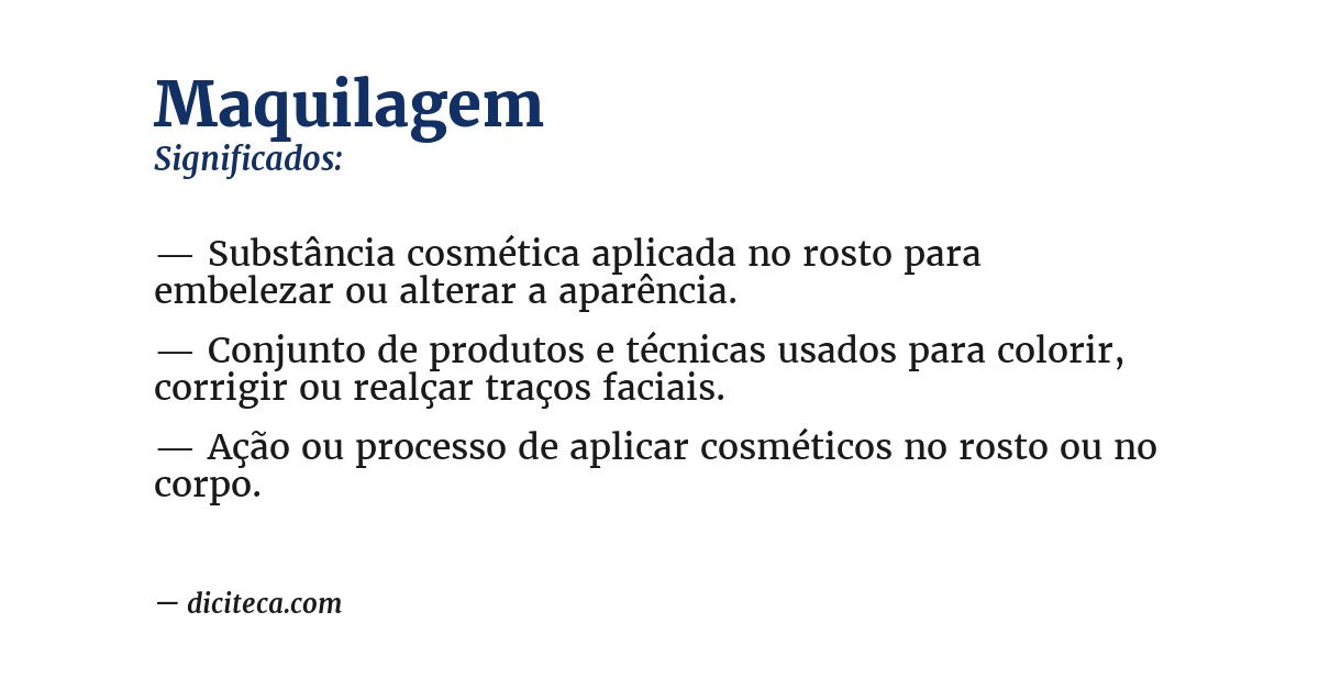 Significado de maquilagem