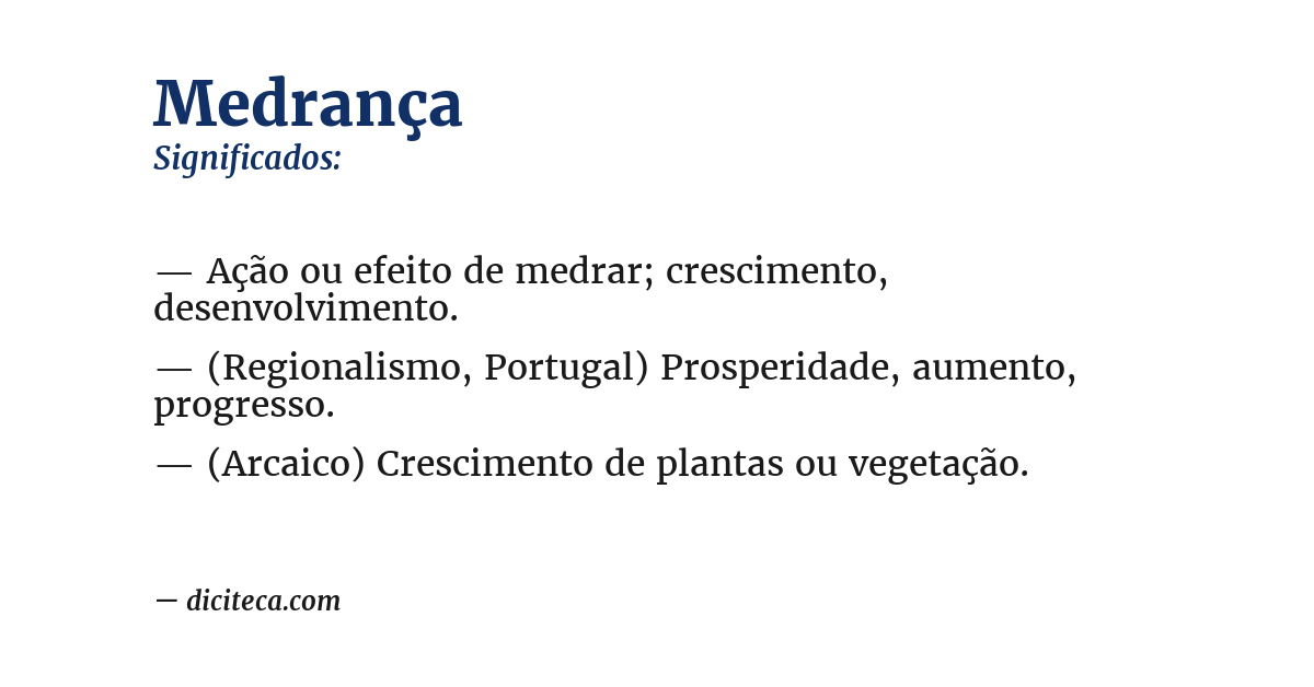 Significado de medrança