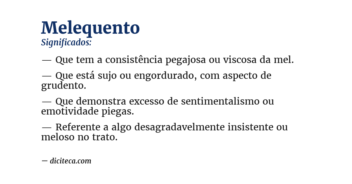 Significado de melequento