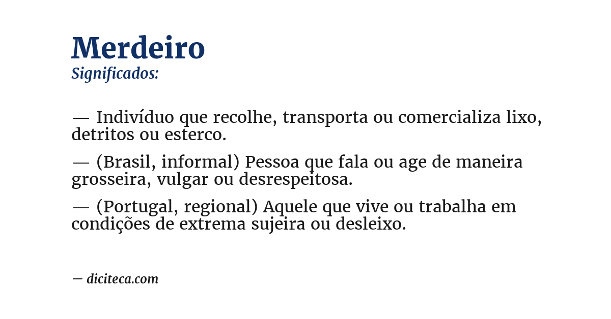 Significado de merdeiro
